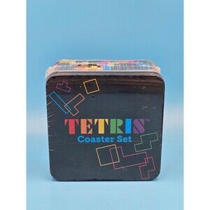 Coaster Set - Tetris - 10 pc with Tin Storage Box New Licensed